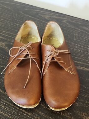 ATLANTIS Handmade Barefoot  Oxfords Leather Shoes Mens 8.5 Turkey